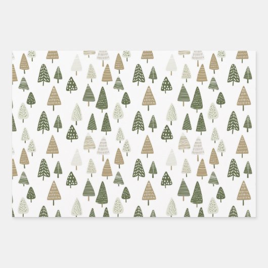 Elegant Saga groen kerstbomen patroon Inpakpapier Vel (Voorkant 2)