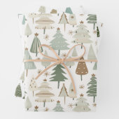 Elegant Saga groen kerstbomen patroon Inpakpapier Vel (In situ)