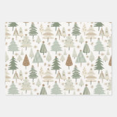 Elegant Saga groen kerstbomen patroon Inpakpapier Vel (Voorkant)