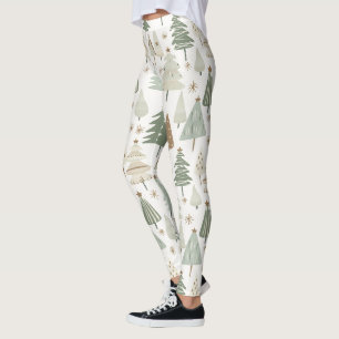 Elegant Saga groen kerstbomen patroon Leggings