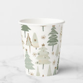 Elegant Saga groen kerstbomen patroon Papieren Bekers (Achterkant)