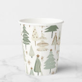 Elegant Saga groen kerstbomen patroon Papieren Bekers (Rechts)