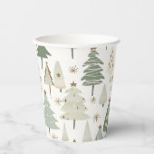 Elegant Saga groen kerstbomen patroon Papieren Bekers (Voorkant)