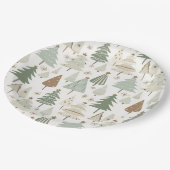 Elegant Saga groen kerstbomen patroon Papieren Bordje (Gekanteld)