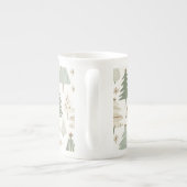 Elegant Saga groen kerstbomen patroon Porselein Kop (Achterkant)