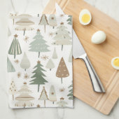 Elegant Saga groen kerstbomen patroon Theedoek (Quarter Fold)