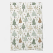 Elegant Saga groen kerstbomen patroon Theedoek (Verticaal)