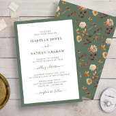 Elegant Sage Autumn Wedding Kaart