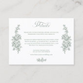 Elegant Sage Baroque Roses Wedding Informatiekaartje (Voorkant)