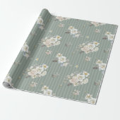 Elegant Sage Botanisch Inpakpapier (Uitgerold)