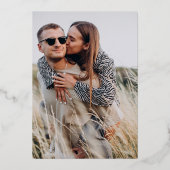 Elegant Sage Calligraphy Wedding Save the Date Folie Uitnodiging (Achterkant)