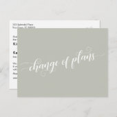 Elegant Sage Change of Plans Postponed Wedding Briefkaart (Voorkant / Achterkant)