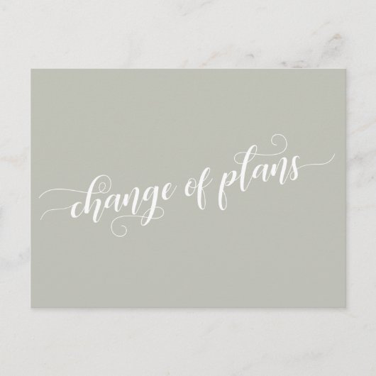 Elegant Sage Change of Plans Postponed Wedding Briefkaart (Voorkant)