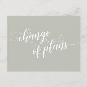 Elegant Sage Change of Plans Postponed Wedding Briefkaart