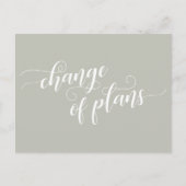 Elegant Sage Change of Plans Postponed Wedding Briefkaart (Voorkant)