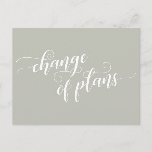 Elegant Sage Change of Plans Postponed Wedding Briefkaart (Voorkant)