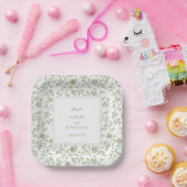 Elegant Sage Chinoiserie Wedding Papieren Bordje (Feest)