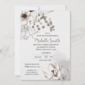 Elegant Sage Cream Floral Baby shower Uitnodiging (Voorkant)