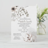 Elegant Sage Cream Floral Baby shower Uitnodiging (Staand voorkant)