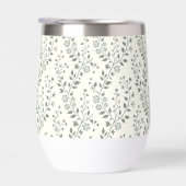 Elegant Sage Cream Minimalist Boho Floral Pattern (Rechts)