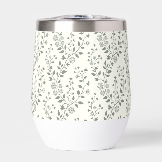 Elegant Sage Cream Minimalist Boho Floral Pattern (Voorkant)