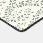 Elegant Sage Cream Minimalist Boho Floral Pattern Bureaumat (Hoek)