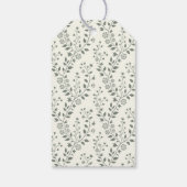 Elegant Sage Cream Minimalist Boho Floral Pattern Cadeaulabel (Achterkant)