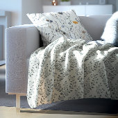 Elegant Sage Cream Minimalist Boho Floral Pattern Fleece Deken