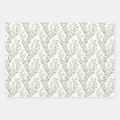 Elegant Sage Cream Minimalist Boho Floral Pattern Inpakpapier Vel (Voorkant)