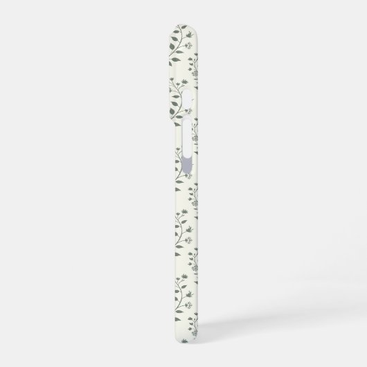 Elegant Sage Cream Minimalist Boho Floral Pattern iPhone Hoesje (Linkerkant)