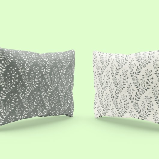 Elegant Sage Cream Minimalist Boho Floral Pattern Kussensloop