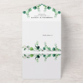 Elegant Sage | Emerald Green Eucalyptus Foliage All In One Uitnodiging (Buitenkant)
