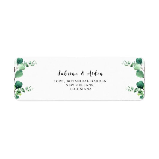 Elegant Sage | Emerald Green Eucalyptus Foliage Etiket (Voorkant)