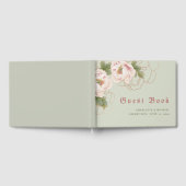 Elegant Sage en Blush Peony Floral Guest Book Gastenboek (Volledig)