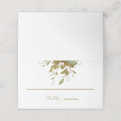 Elegant Sage en Gold Greenery Waterverf Plaatskaartje (Buitenkant ongevouwen)