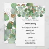 ELEGANT SAGE EUCALYPTUS BIRTHDAY PARTY KAART (Voorkant / Achterkant)