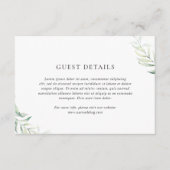 Elegant Sage Eucalyptus Greenery Wedding Informatiekaartje (Voorkant)