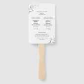 Elegant Sage Eucalyptus Greenery Wedding Programme Handwaaier (Achterkant)