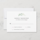Elegant Sage Eucalyptus Greenery Wedding RSVP Kaartje (Voorkant)