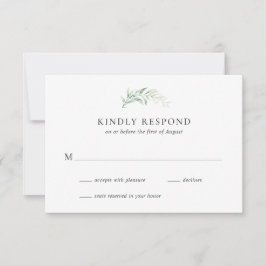 Elegant Sage Eucalyptus Greenery Wedding RSVP Kaartje