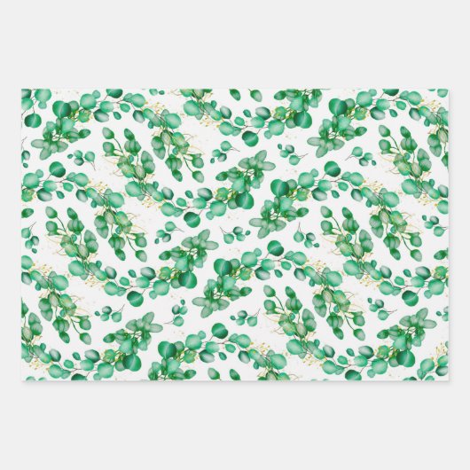 Elegant Sage Eucalyptus Inpakpapier Vel (Voorkant 2)