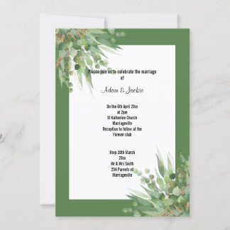 ELEGANT SAGE EUCALYPTUS WEDDING INVITATION KAART