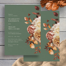 Elegant Sage Fall Wedding Kaart