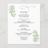 Elegant Sage Floral Modern Script Wedding Menu (Voorkant)