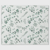 Elegant Sage & Forest Green Eucalyptus Waterverf Cadeaupapier (Vlak)