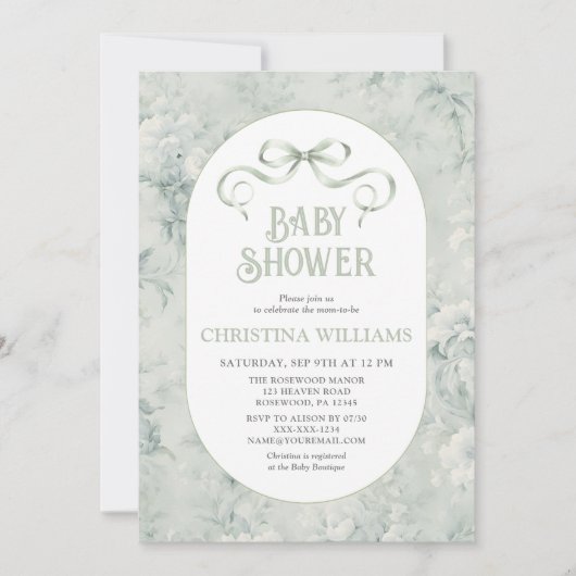 Elegant Sage Genderneutraal Baby shower Kaart (Voorkant)