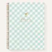Elegant Sage Gingham Blank Cocktail Recept Boek (Voorkant)