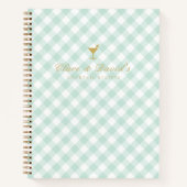 Elegant Sage Gingham Koppels Blank Cocktail Recept Notitieboek (Voorkant)