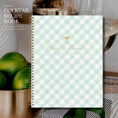 Elegant Sage Gingham Koppels Blank Cocktail Recept Notitieboek