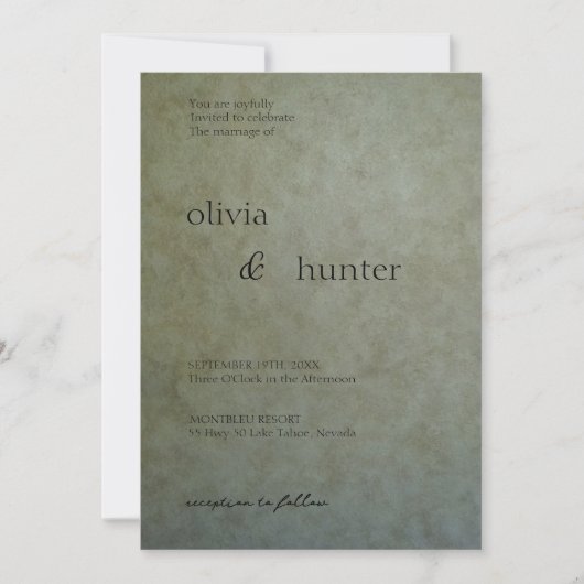 Elegant Sage Gold Bruiloft Kaart (Voorkant)
